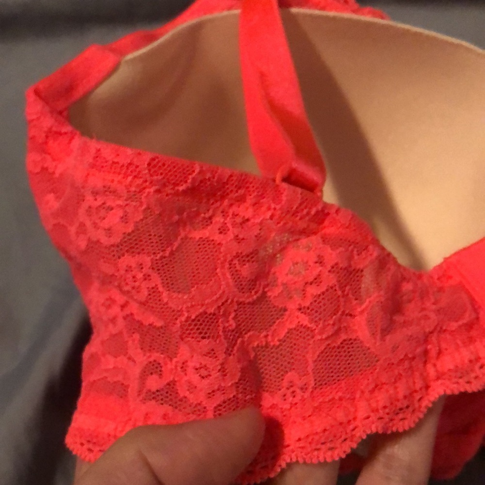 V.S | Lined Demi Ruched Sherbet Orange Bra - Picture 5 of 5